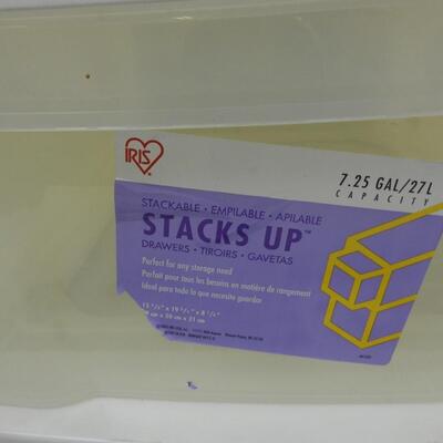 7.25 Gallon Capacity, Stackable Stacks Up Storage White Drawer