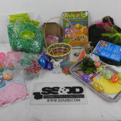 Easter Decoration Supplies: Basket, Grass Bunnie Decor, 6oz Easter Grass