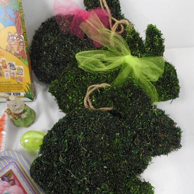 Easter Decoration Supplies: Basket, Grass Bunnie Decor, 6oz Easter Grass