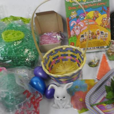 Easter Decoration Supplies: Basket, Grass Bunnie Decor, 6oz Easter Grass