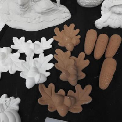 25 Item Ready to Paint White Ceramics, Thanksgiving and Native American Theme