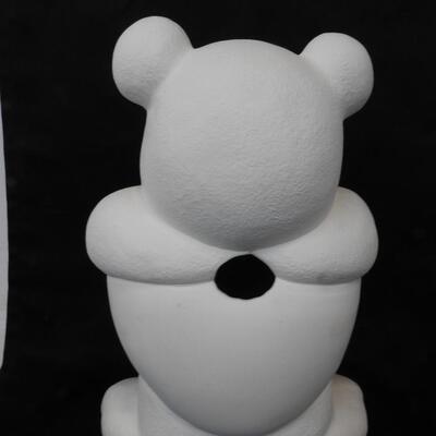 3 Item White Ready to Paint Ceramics, One Big Heart Bear, 2 Med Sized Scarecrows