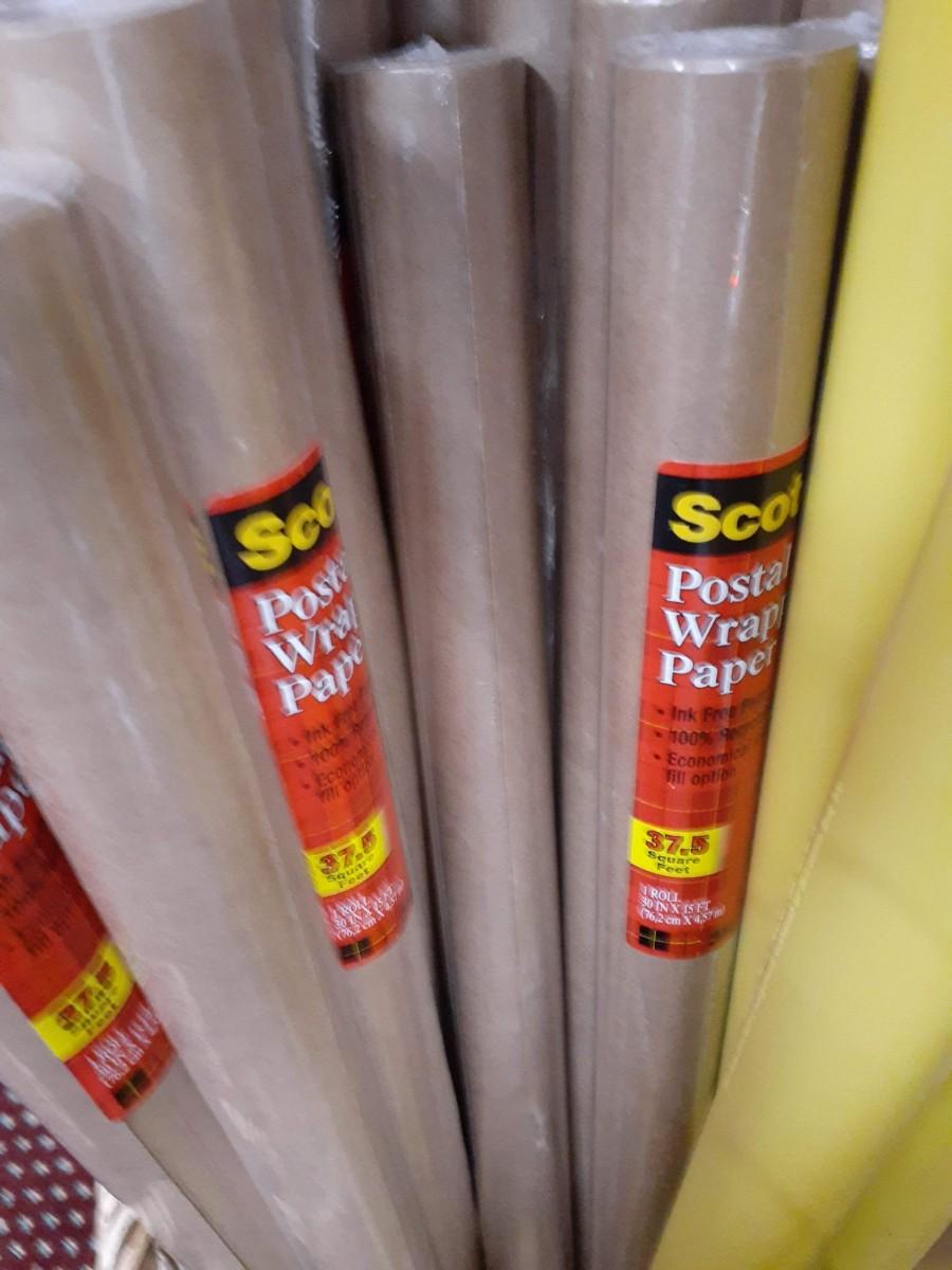 5 Rolls of Scott Brown Postal Wrapping paper