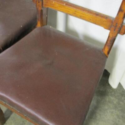 Pair Of Very Early Handmade Rectory Chairs with Horsehair Seats