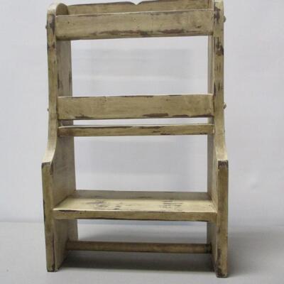 Primitive Wall Shelf With Towel Holder