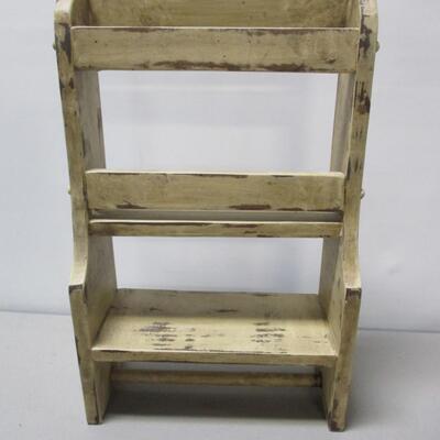 Primitive Wall Shelf With Towel Holder