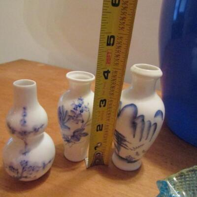 Nice Collection of Vases and Blue Glass