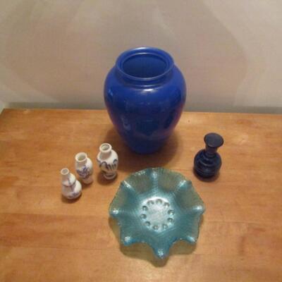 Nice Collection of Vases and Blue Glass