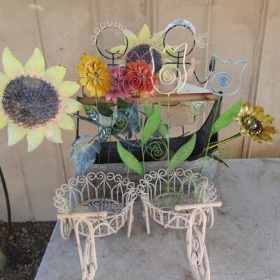 Metal Yard Art and Plant Stands