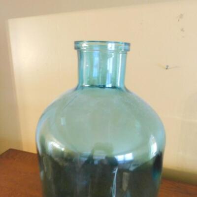 Large Blue Glass Bottle 14