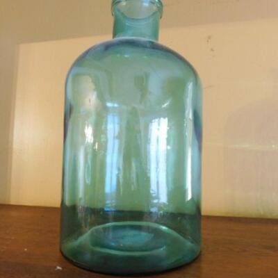 Large Blue Glass Bottle 14