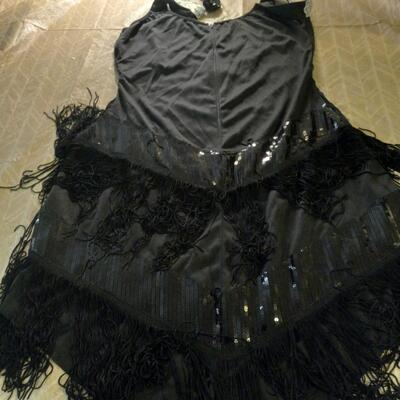 Leg Avenue Gatsby   Black Sequin Cocktail Celeste Flapper Dress /Costume