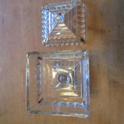 Two Glass Covered Candy Dishes