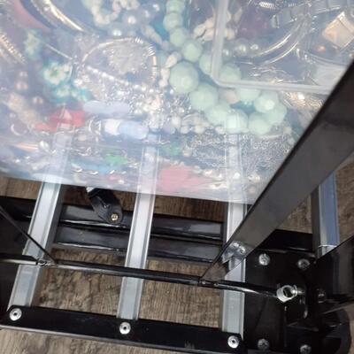 Lot of 1 40 Lb Plastic Tub/Bin of Jewelry Assorted  pcs
