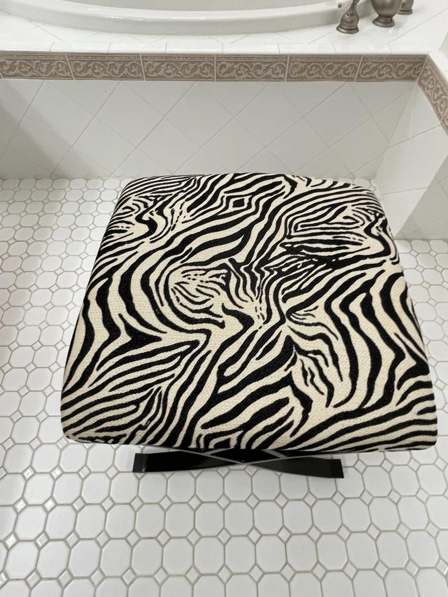Lot 25 Vanity Stool Zebra Upholstered