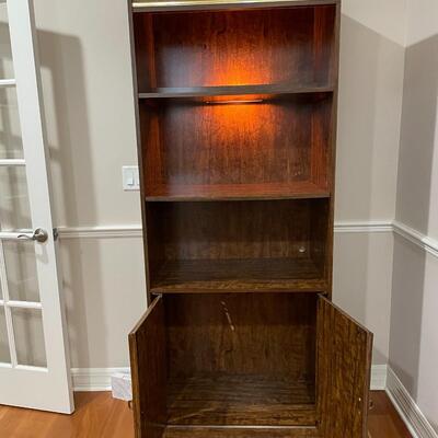 Lot 26  Bookshelf w/ Cabinet and Backlighting