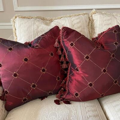 Lot 33  Pair of Burgundy Pillows