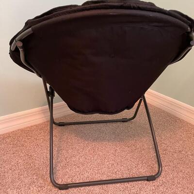 Lot 46   Papasan Chair  Black Corduroy