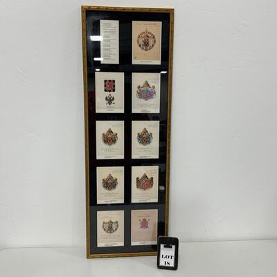 -18- Framed Russian Coat Of Arms Postcard Collection