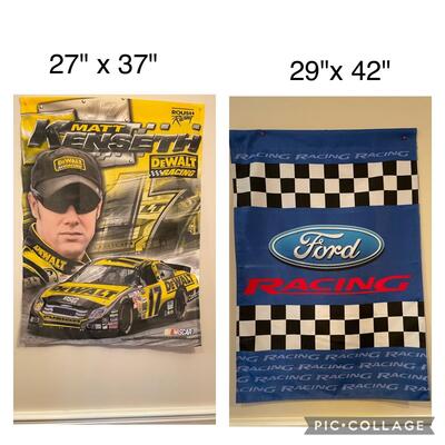 Lot 55  Pair of Fabric Auto Racing Flags