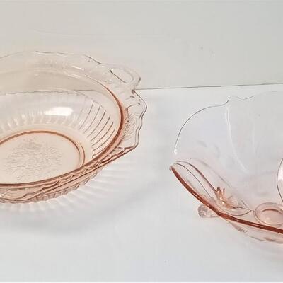 Lot #7  Two pieces Pink Depression Glass
