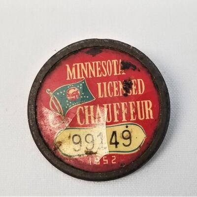 Lot #12  1952 Minnesota Licensed Chauffeur button