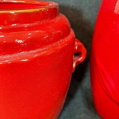 Lot 73  Two Red Ceramic Vases