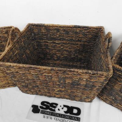 3 Wicker Baskets, 2 Cubes, 1 Large Basket