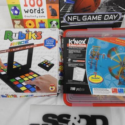 4 pc Games, Rubik's Race, NFL Game Day, K'nex Education