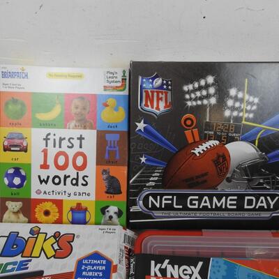 4 pc Games, Rubik's Race, NFL Game Day, K'nex Education