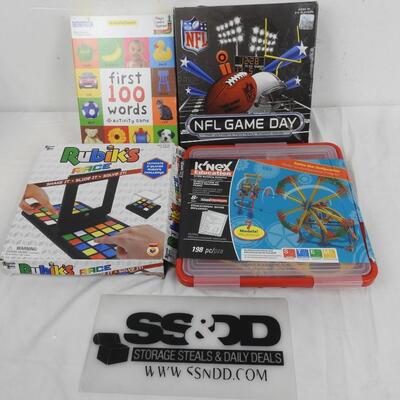 4 pc Games, Rubik's Race, NFL Game Day, K'nex Education