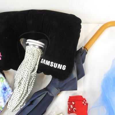 19+ Personal Care Lot: Hats, Belts, Umbrella, Lane Cedar Chest, Alcohol Pads