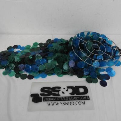 Capiz Shell Hanging Wind Chime, Blue and Green