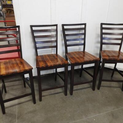 4 Chair Dining Room Set, Black Frame, Wood Design Seating - Great Condition