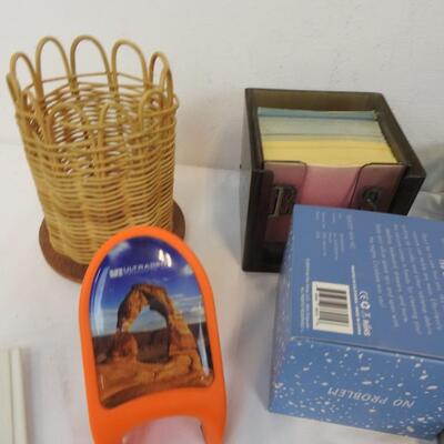 15+ Office Lot: Staples, Pens, Little Lamp, Notepads, Rulers