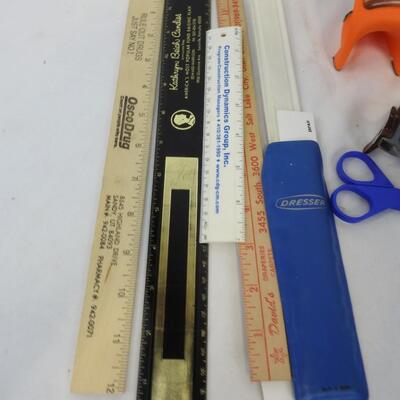 15+ Office Lot: Staples, Pens, Little Lamp, Notepads, Rulers