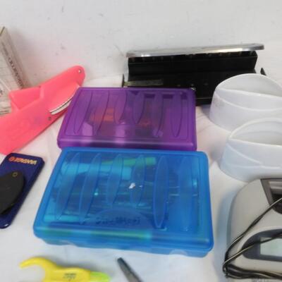 15+ Office Lot: Staples, Pens, Little Lamp, Notepads, Rulers