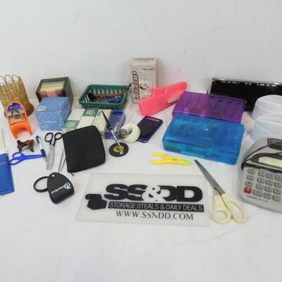 15+ Office Lot: Staples, Pens, Little Lamp, Notepads, Rulers