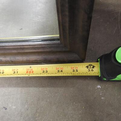 2 Large Mirrors with Black Frame, 38" x 34" and 38" x 36" - Good Condition