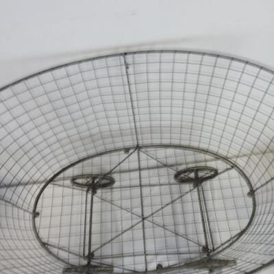 Metal Cart with Large Basket, Four Wheels 7" Diameter, 2 x 1.2 Foot Basket