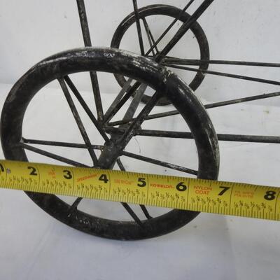 Metal Cart with Large Basket, Four Wheels 7" Diameter, 2 x 1.2 Foot Basket