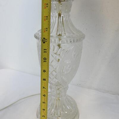 2 Cut Glass Lamps with White Pleated Shades. Work. Vintage?
