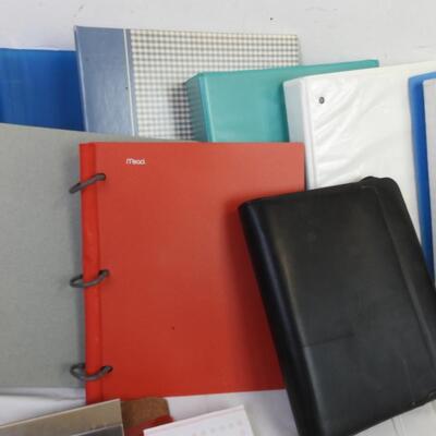 15+ pc Office Supplies: Binders, Papers, Clipboard, etc.