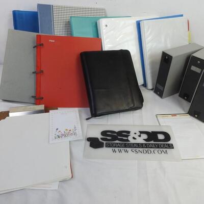 15+ pc Office Supplies: Binders, Papers, Clipboard, etc.