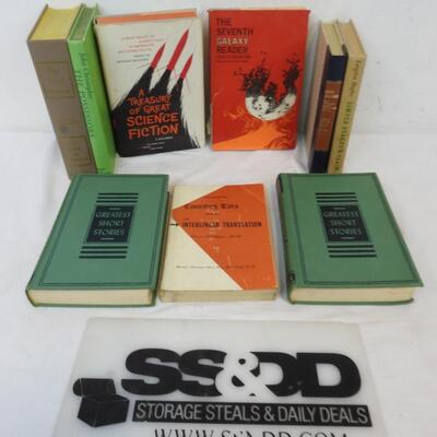 9 Vintage Books: Greatest Short Stories, Science Fiction, Galaxy Reader, etc