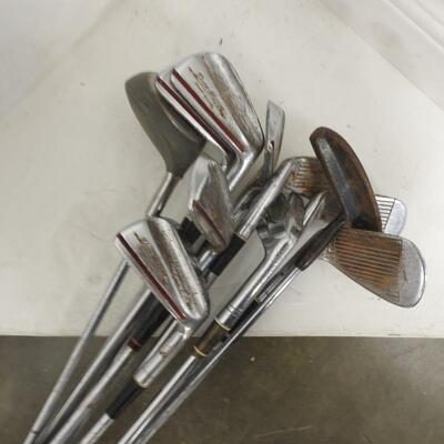 11 Various Golf Clubs. Most Have Rust Spots as shown