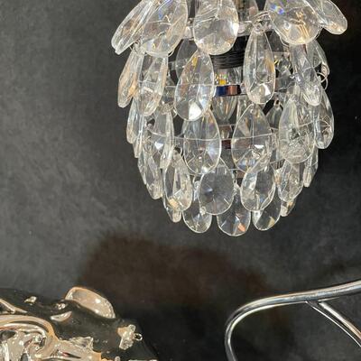 Lot 88  Silver Elephant & Crystal Pendant Lamp