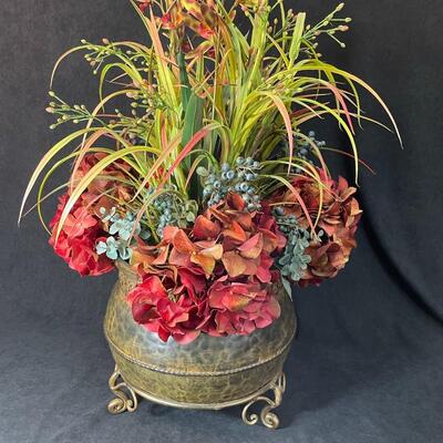 Lot 103  Silk Arrangement in Metal Planter