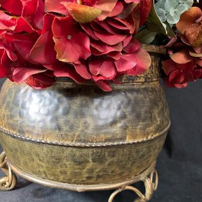 Lot 103  Silk Arrangement in Metal Planter