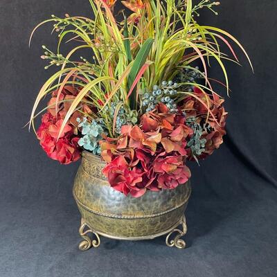 Lot 103  Silk Arrangement in Metal Planter